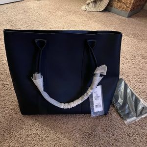 Bond Street Navy Vegan Leather Tote Bag